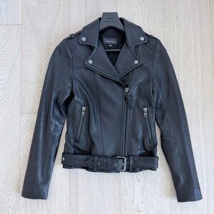 Mackage for Aritzia 100% Lambskin Leather Biker Jacket